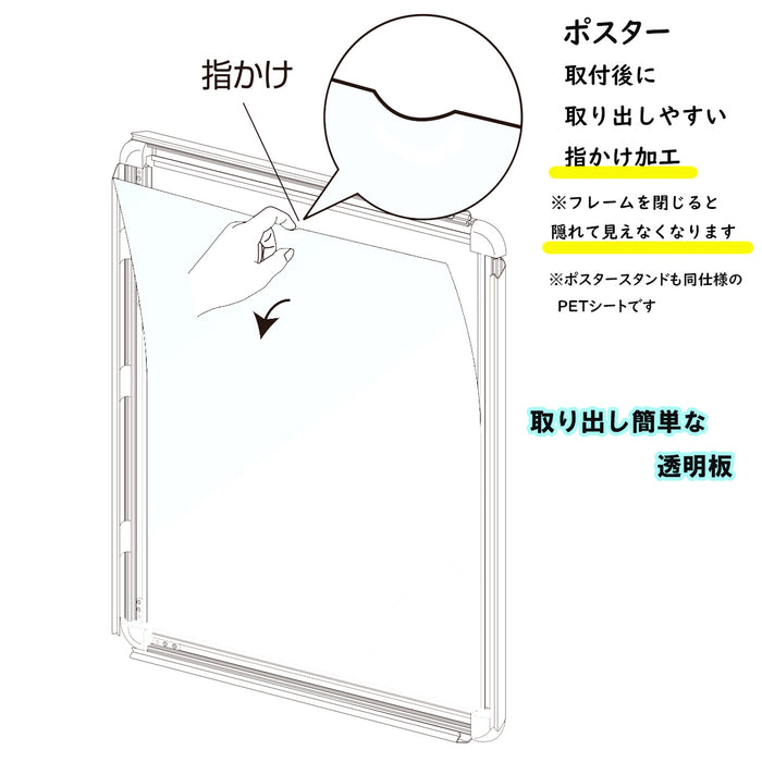 PET 透明板 【B2】 ポスターパネル・スタンド用 保護シート 【5枚入】