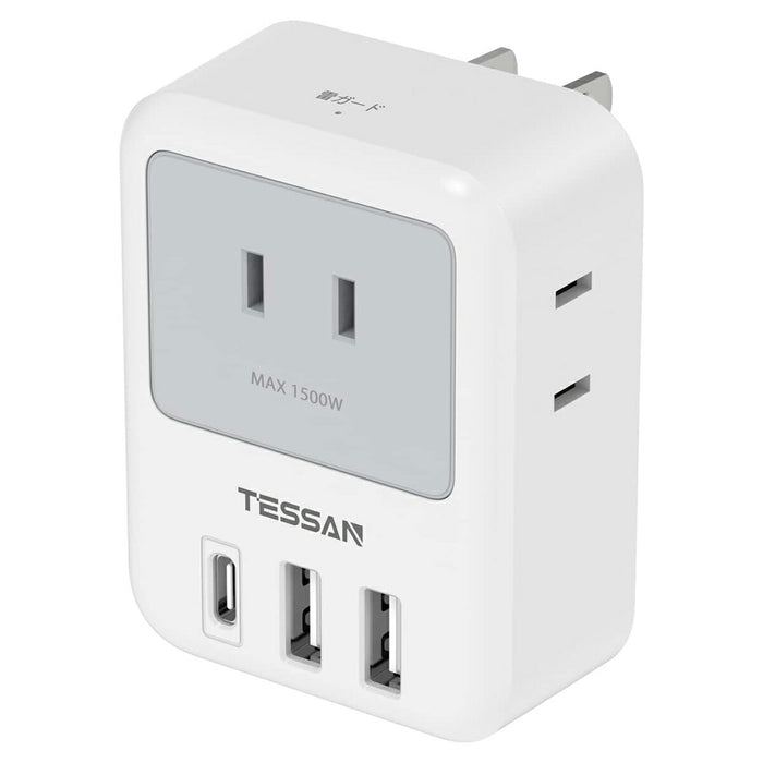 コンセントタップ AC 3口 USB-A 2口 USB-C 1口 雷ガード TS-721-C TESSAN