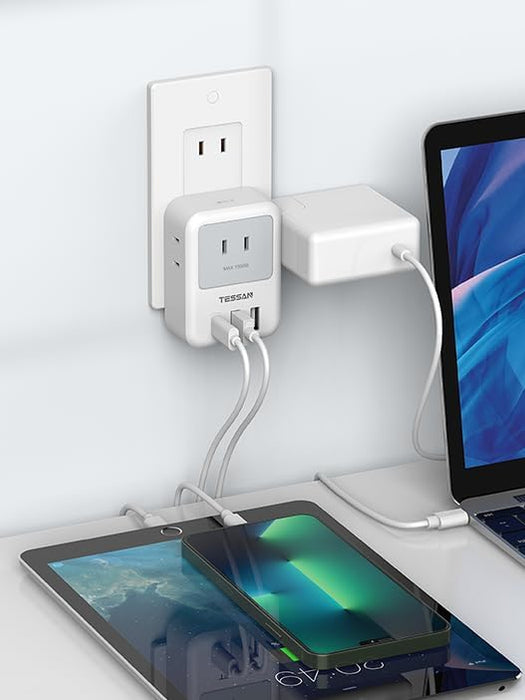 コンセントタップ AC 3口 USB-A 2口 USB-C 1口 雷ガード TS-721-C TESSAN
