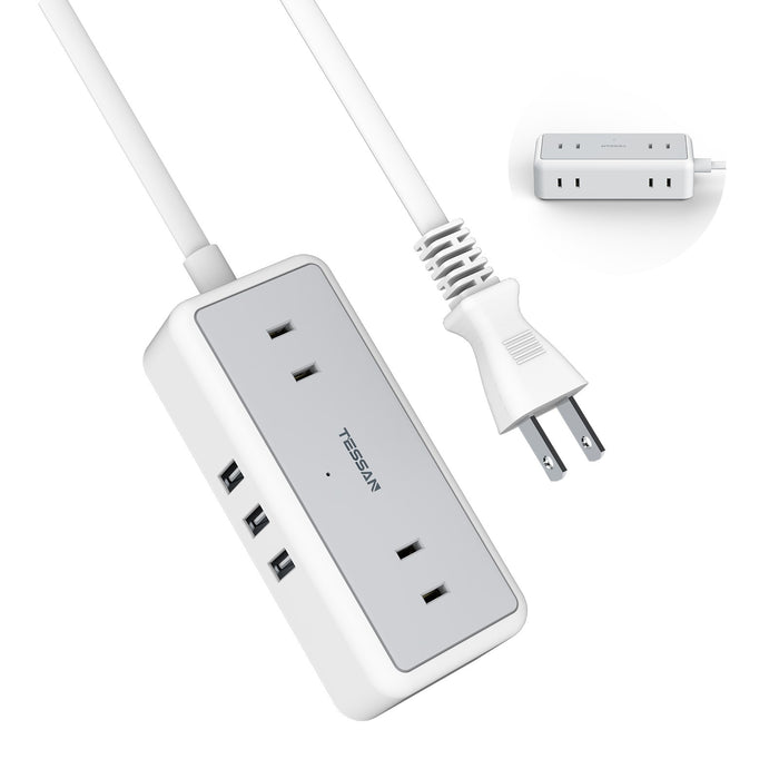 延長コード 3m 電源タップ AC 4口 USB-A 3口 TS-704-3 TESSAN