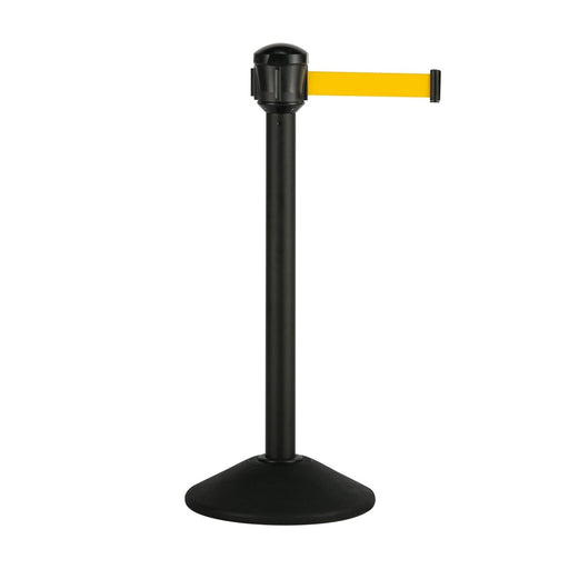 ベルトパーテーション 〈2台入〉ポール黒 / ベルト3.6m(黄/赤)